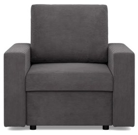 Zeus fotel, egyenes kartámasz, kordbársony, hab töltet, szürke