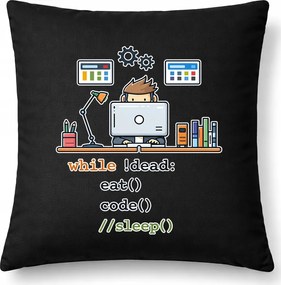 Nyomott mintás párna programozóknak Informatika Fekete