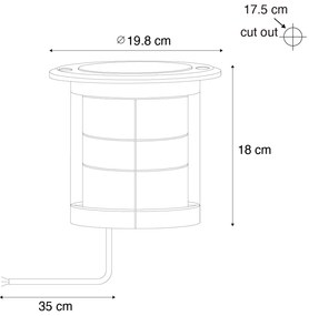 Modern talajszpotlámpa acél 3-lámpás IP65 - Tribus