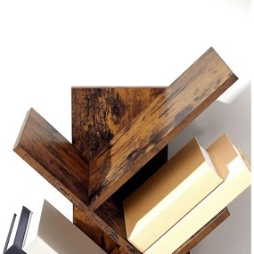 Fa alakú könyvespolc 8 szintes 50 x 25 x 141,5 cm, rusztikus barna