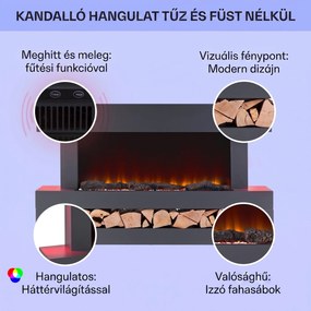 Klarstein Studio Light & Fire 3 Smart, kandalló, 1000/2000 W, MDF, WiFi Control