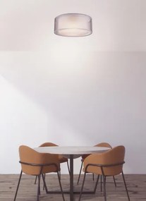 Globo 15190D Mennyezeti nikkel matt, textil szürke, ø: 400, H:175, 3xE14 40W 230V