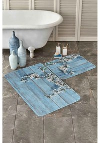 Kék fürdőszobai kilépő szett 2 db-os 60x100 cm – Mila Home