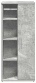 betonszürke fürdőszobaszekrény tekercstartóval 39x22x90 cm