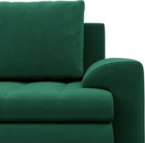 Tokio U sarokkanapé, 3 ágyneműtartóval, bársony, jobboldali, zöld