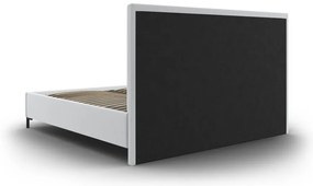 Világosszürke kárpitozott ágyneműtartós franciaágy ágyráccsal 200x200 cm Casey – Mazzini Beds