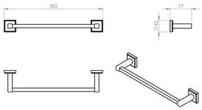 GEDY 692135 Colorado törölközőtartó 35 x 8 cm ,ezüst