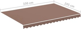 Barna csere napellenző ponyva 3,5 x 2,5 m