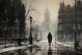 Poszter 60x40cm Köd London felett