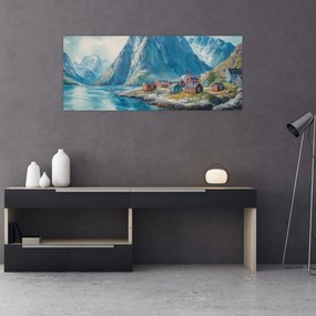 Kép - Norvég falu (120x50 cm)