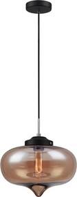 ITALUX MDM2096-1-C HEART Modern Függesztett Lámpa Fekete, Átlátszó E27 IP20