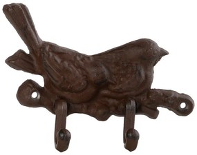 Öntöttvas madaras akasztó, 2 fogassal, 15 cm