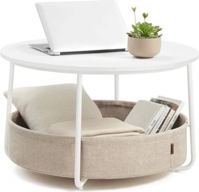 Dohányzóasztal 75x75x45 cm, MDF, fehér, AFK-E1144 WT