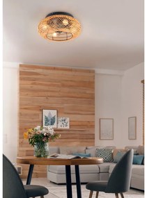 Barna mennyezeti lámpa távirányítóval-ventilátorral Lillesand – Trio