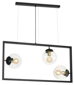 Klausen 103002 - Csillár zsinóron REY 3xE27/7W/230V fekete