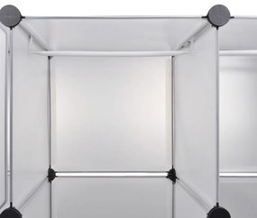 fehér moduláris szekrény 18 rekesszel 37 x 146 x 180,5 cm