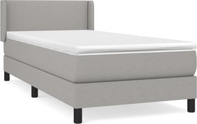 vidaXL világosszürke szövet rugós ágy matraccal 80 x 200 cm