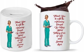 Ápolónő Szett Ajándék Bögre Persely fényképes nyomtatással