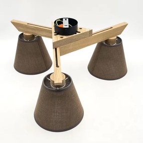 Brilagi - LED  Felületre szerelhető csillár  ANTHONY 3xE14/40W/230V tölgy/barna