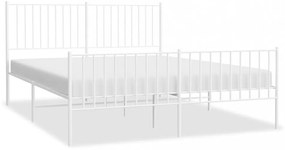 fehér fém ágykeret fej- és lábtámlával 160x200 cm