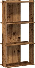 vidaXL Könyvespolc 3 szintes Régi fa 60x30x120 cm Műfa