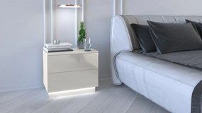 Thirassia S2 éjjeliszekrény, fényes fehér