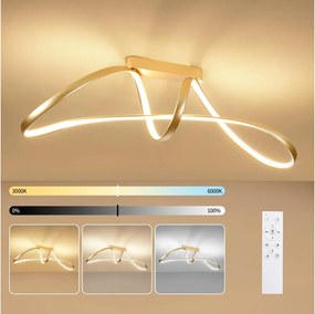 Brilagi-LED Dimmelhető felületre szerelhető csillár TWISTER LED/60W/230V 3000-6000K aranyszínű + távirányító