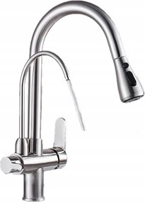 Csaptelep Konyhai csaptelep Ozmózis Szatén Kifolyócső Szatén Kihúzható