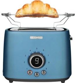Sencor - 2 szeletes pirító melegítőráccsal 1000W/230V kék