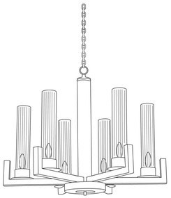 Kolarz 6009.80660 - Csillár láncon RAGGIO 6xE14/25W/230V matt króm