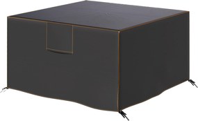 Outsunny terasz bútorhuzat — vízálló, UV-védelem, 420D Oxford, szélálló, 125 x 125 x 74 cm (fekete) | Aosom