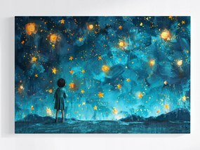 Poszter Gyerek Éjszaka Égbolt Csillagok Álom Mese 120x80