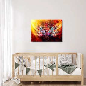Kép - Merkaba szárnyakkal, absztrakció (üvegen) (70x50 cm)