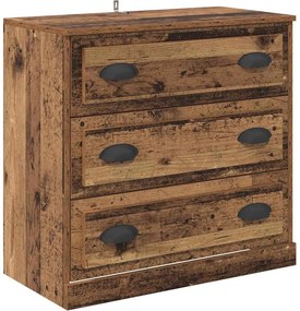 vidaXL Széf fiókkal Öreg fa 70 x 35,5 x 67,5 cm Faanyag
