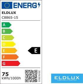 ELDLUX Kristály Üveg Mennyezeti Lámpa Króm LED 15×5W 4000k IP20 ∅650x390mm