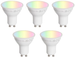 5 darabos GU10 50 mm-es LED izzókészlet, átlátszó, 4,7 W, 400 lm, 2200-2400 K