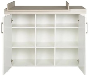 Fehér alacsony gyerek komód pelenkázó feltéttel szilfa dekorral 120x98 cm Felicia – Roba