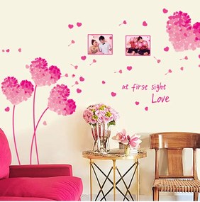 Vidám Fal |  Falmatrica Szeretet virágai rózsaszín