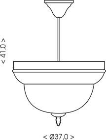 Brilagi - DAHLIA rúdon függő csillár 3xE27/40W/230V Ø 37 cm, sárgaréz