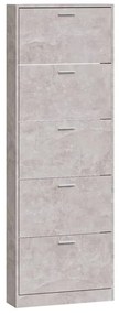 betonszürke szerelt fa cipőszekrény 59 x 17 x 169 cm
