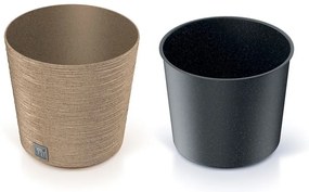 Prosperplast FURU ROUND LOW ECO WOOD kaspó 30 cm naturo