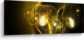Absztrakt kép sárga gömbök (órával) (90x30 cm)