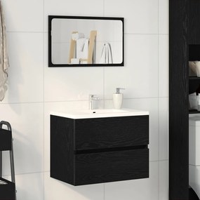 Mosdószekrény fekete tölgy 60x38,5x45 cm rétegelt lemez