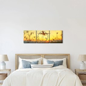 Kép a repülőgép felszállásáról (órával) (90x30 cm)