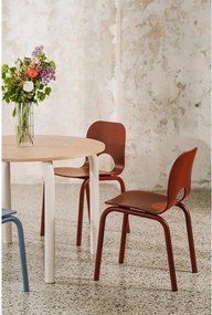 Kerek étkezőasztal tölgyfa dekoros asztallappal ø 100 cm Meko – noo.ma