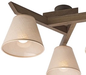 Brilagi - LED felületre szerelt csillár ANTHONY 3xE14/40W/230V tölgy/dió/bézs.