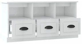 fehér magasfényű szerelt fa TV-szekrény 100x35x50 cm