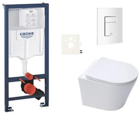 Falra akasztható WC-garnitúra világos falra / falra szerelhető Swiss Aqua Technologies Infinitio SIKOGRSIN10SCSH0