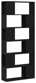 Könyvespolc Fekete Tölgy 80x24x186 cm Mérnöki Fa