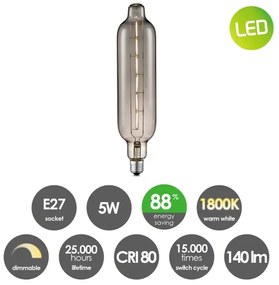 LED Dimmelhető izzó VINTAGE EDISON E27/5W/230V 1800K